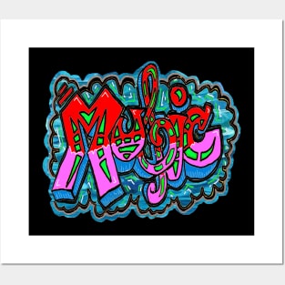 Music Graffiti Urban Tag 2  by LowEndGraphics Posters and Art